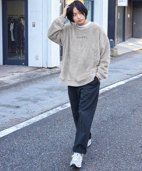 MONO-MART×KANGOL カンゴール ビッグシルエット ボア クルーネック