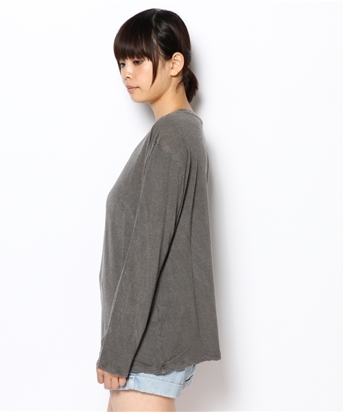 goa（ゴア）の「ポケット付ベーシックロンT（Tシャツ/カットソー・レディース・アイボリー/ブラック/ベージュ/カーキ/オレンジ・FREE）」の7枚目の写真