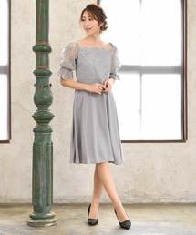 LUGG NAGG（ラグナグ）の「エンブロイダリーレース ボリュームギャザースリーブ フレアー2WAYワンピースドレス（ドレス）」