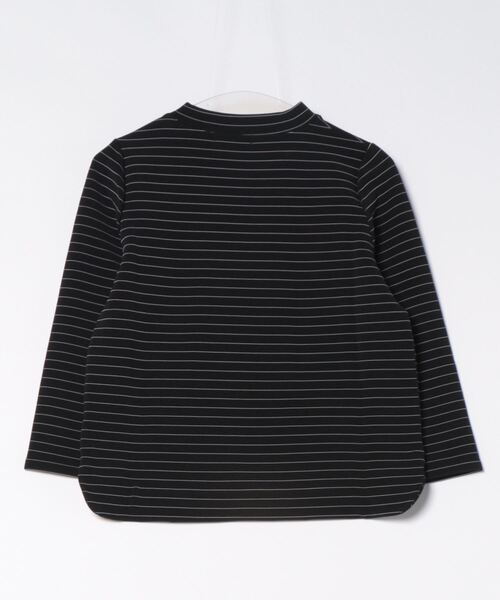 12Twelve Agenda(トゥエルブ アジェンダ)の「肩釦ハイネックボーダーカットソープルオーバー(Tシャツ/カットソー・レディース・ブラック/オフホワイト・M)」の7枚目の写真
