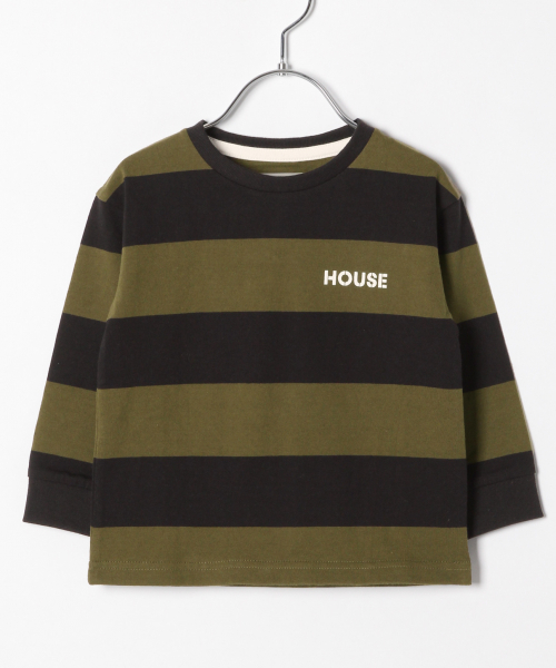 IN THE HOUSE(インザハウス)の「キッズ【IN THE HOUSE】ボーダーT/824447(Tシャツ/カットソー・キッズ・ホワイト/ブラック・SMALL/MEDIUM/LARGE/X-LARGE/XX-LARGE)」の1枚目の写真