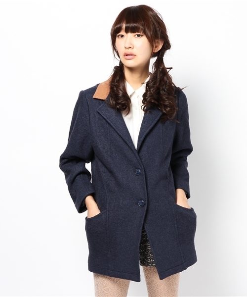 Kastane(カスタネ)の「コクーン衿切替コート(その他アウター・レディース・ネイビー/ピンクベージュ・FREE)」の2枚目の写真