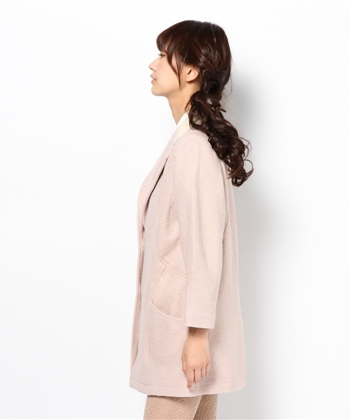 Kastane(カスタネ)の「コクーン衿切替コート(その他アウター・レディース・ネイビー/ピンクベージュ・FREE)」の4枚目の写真