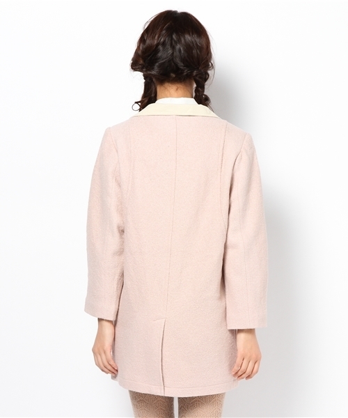 Kastane(カスタネ)の「コクーン衿切替コート(その他アウター・レディース・ネイビー/ピンクベージュ・FREE)」の5枚目の写真