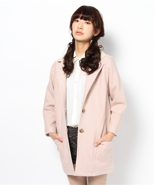 Kastane(カスタネ)の「コクーン衿切替コート(その他アウター・レディース・ネイビー/ピンクベージュ・FREE)」の6枚目の写真