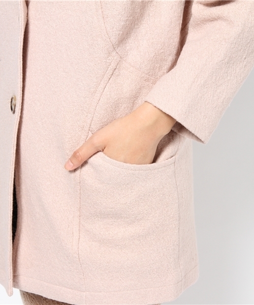 Kastane(カスタネ)の「コクーン衿切替コート(その他アウター・レディース・ネイビー/ピンクベージュ・FREE)」の9枚目の写真