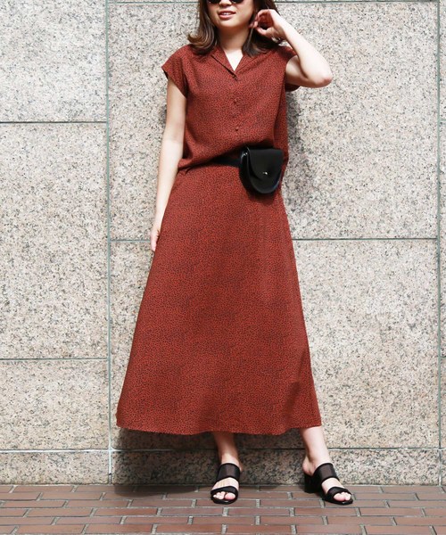 FREE'S MART(フリーズマート)の「◆アニマルパターンフレンチスリーブシャツ●(シャツ/ブラウス・レディース・ブラック系その他/ベージュ系その他/ブラウン系その他・FREE)」の8枚目の写真