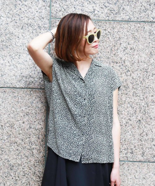 FREE'S MART(フリーズマート)の「◆アニマルパターンフレンチスリーブシャツ●(シャツ/ブラウス・レディース・ブラック系その他/ベージュ系その他/ブラウン系その他・FREE)」の9枚目の写真