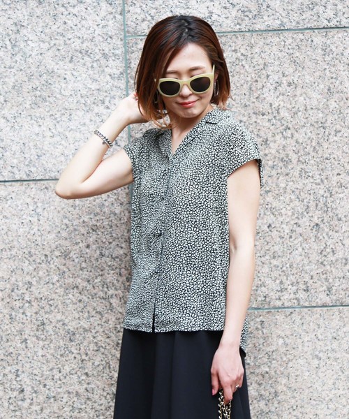 FREE'S MART(フリーズマート)の「◆アニマルパターンフレンチスリーブシャツ●(シャツ/ブラウス・レディース・ブラック系その他/ベージュ系その他/ブラウン系その他・FREE)」の10枚目の写真