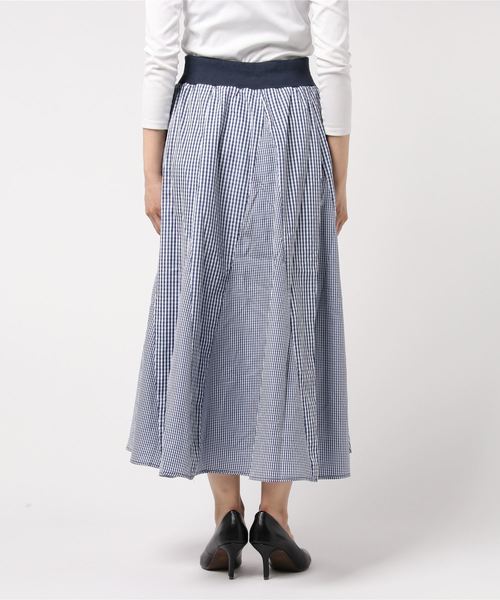 B.I.D.(ビーアイディー)の「BID / 16枚ハギ Ginham Check Flare Skirt(スカート・レディース・ブラック/ネイビー・FREE)」の4枚目の写真
