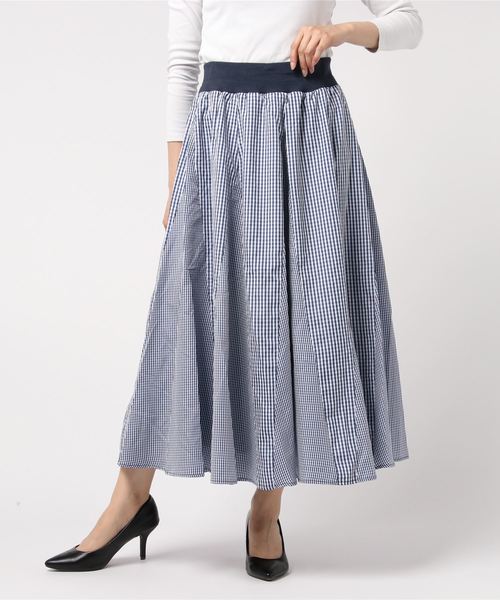 B.I.D.(ビーアイディー)の「BID / 16枚ハギ Ginham Check Flare Skirt(スカート・レディース・ブラック/ネイビー・FREE)」の6枚目の写真
