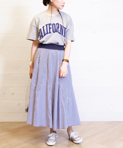 B.I.D.(ビーアイディー)の「BID / 16枚ハギ Ginham Check Flare Skirt(スカート・レディース・ブラック/ネイビー・FREE)」の10枚目の写真