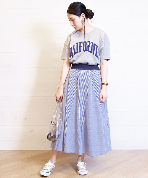 B.I.D.(ビーアイディー)の「BID / 16枚ハギ Ginham Check Flare Skirt(スカート・レディース・ブラック/ネイビー・FREE)」の11枚目の写真