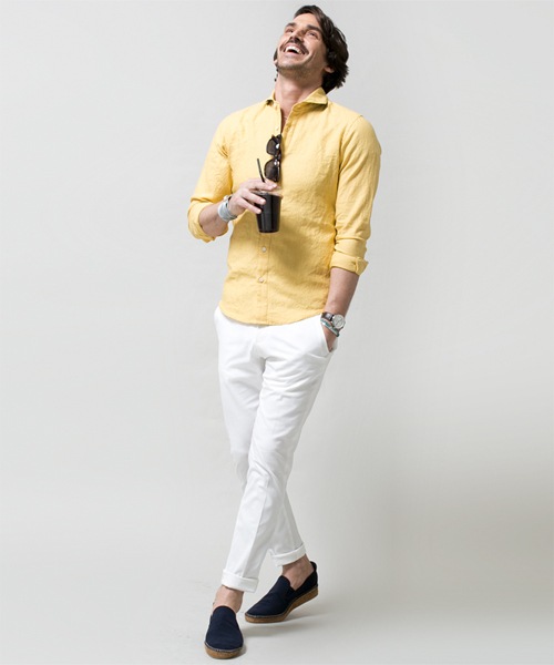 NANO universe(ナノユニバース)の「junhashimoto nano・universe/ イタリアーノピーチタッチチノ(チノパンツ・メンズ・ネイビー/イエロー/ピンク/ベージュ/ブルー/サックスブルー/ホワイト・LARGE/X-LARGE/MEDIUM/SMALL)」の13枚目の写真