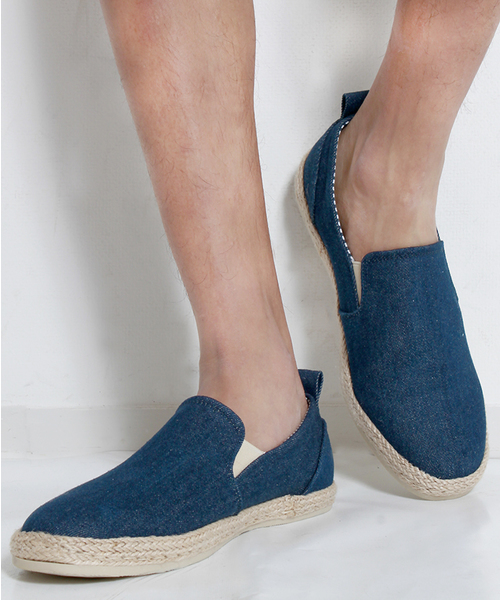 WEGO（ウィゴー）の「WEGO/ジュートソールスリッポン（スニーカー・メンズ・ダークインディゴブルー/レッド/ホワイト系その他/ブラック・27/26）」の4枚目の写真