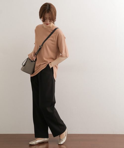 URBAN RESEARCH DOORS(アーバンリサーチドアーズ)の「5分袖ルーズカットソー∴(Tシャツ/カットソー・レディース・ブラウン/グレー/カーキ・ONE)」の4枚目の写真