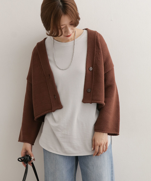 URBAN RESEARCH DOORS(アーバンリサーチドアーズ)の「5分袖ルーズカットソー∴(Tシャツ/カットソー・レディース・ブラウン/グレー/カーキ・ONE)」の15枚目の写真