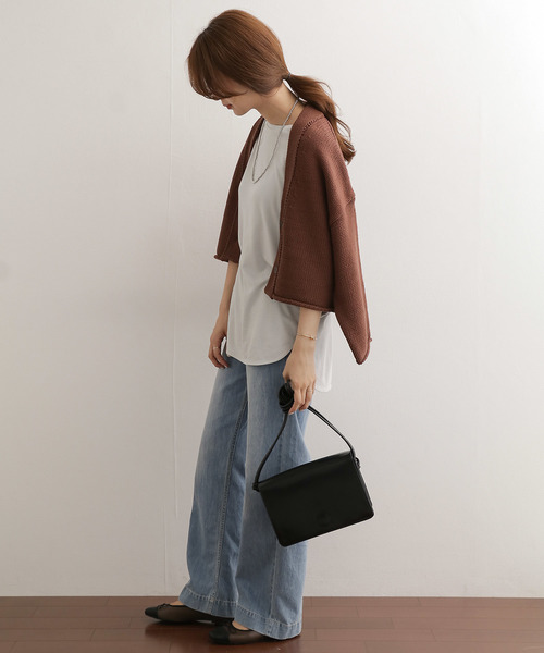 URBAN RESEARCH DOORS(アーバンリサーチドアーズ)の「5分袖ルーズカットソー∴(Tシャツ/カットソー・レディース・ブラウン/グレー/カーキ・ONE)」の13枚目の写真