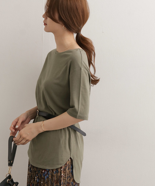 URBAN RESEARCH DOORS(アーバンリサーチドアーズ)の「5分袖ルーズカットソー∴(Tシャツ/カットソー・レディース・ブラウン/グレー/カーキ・ONE)」の18枚目の写真