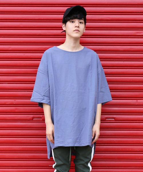 revertical(リバーティカル)の「サイドスリット ビッグシルエット ロングTシャツ(Tシャツ/カットソー・メンズ・ホワイト/ブラック/ベージュ/ブルー・M/L)」の20枚目の写真