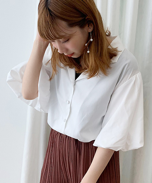 apres jour（アプレジュール）の「開襟袖ボリュームブラウス【ZOZOTOWN限定アイテム】（シャツ/ブラウス・レディース・ベージュ/オフホワイト/スモークピンク/モカ・フリー）」の6枚目の写真