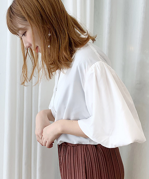 apres jour（アプレジュール）の「開襟袖ボリュームブラウス【ZOZOTOWN限定アイテム】（シャツ/ブラウス・レディース・ベージュ/オフホワイト/スモークピンク/モカ・フリー）」の8枚目の写真