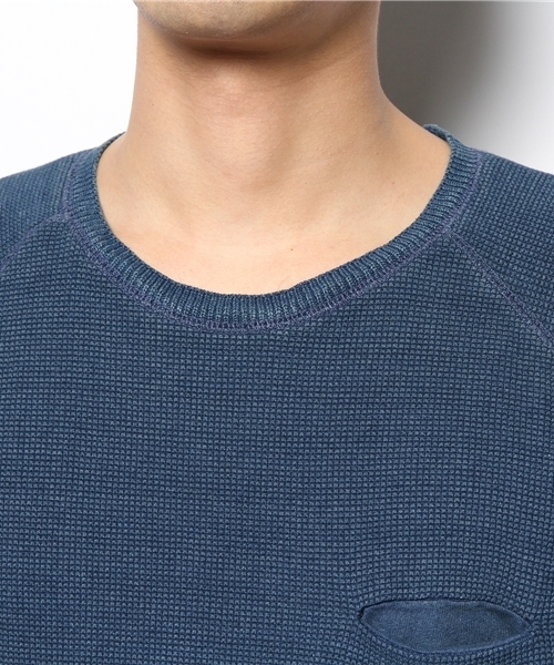 CIAOPANIC（チャオパニック）の「【Ciaopanic】　インディゴワッフルC/NTee（Tシャツ/カットソー・メンズ・ネイビー/ブルー・LARGE/MEDIUM）」の6枚目の写真