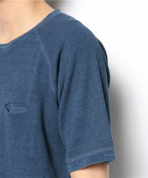 CIAOPANIC（チャオパニック）の「【Ciaopanic】　インディゴワッフルC/NTee（Tシャツ/カットソー・メンズ・ネイビー/ブルー・LARGE/MEDIUM）」の7枚目の写真