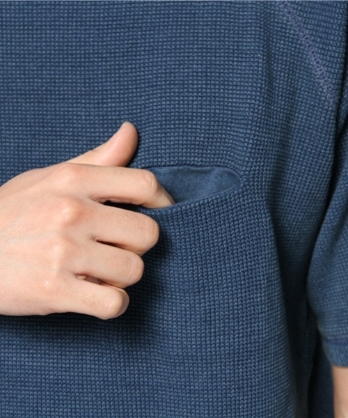 CIAOPANIC（チャオパニック）の「【Ciaopanic】　インディゴワッフルC/NTee（Tシャツ/カットソー・メンズ・ネイビー/ブルー・LARGE/MEDIUM）」の8枚目の写真