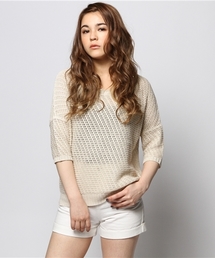 goa | 麻レーヨンドルマン7分袖Top`ｓ(ニット/セーター)