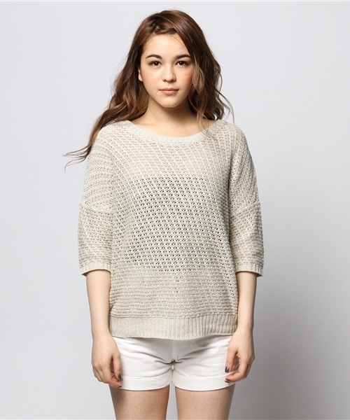 goa（ゴア）の「麻レーヨンドルマン7分袖Top`ｓ（ニット/セーター・レディース・アイボリー/モカ/ベージュ/A/B/グリーン・FREE）」の11枚目の写真