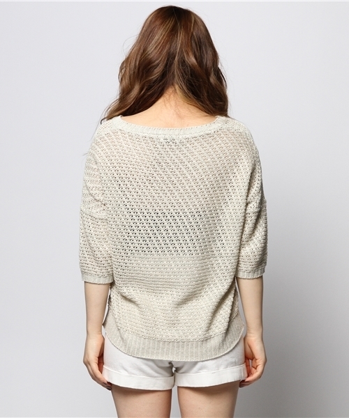 goa（ゴア）の「麻レーヨンドルマン7分袖Top`ｓ（ニット/セーター・レディース・アイボリー/モカ/ベージュ/A/B/グリーン・FREE）」の13枚目の写真
