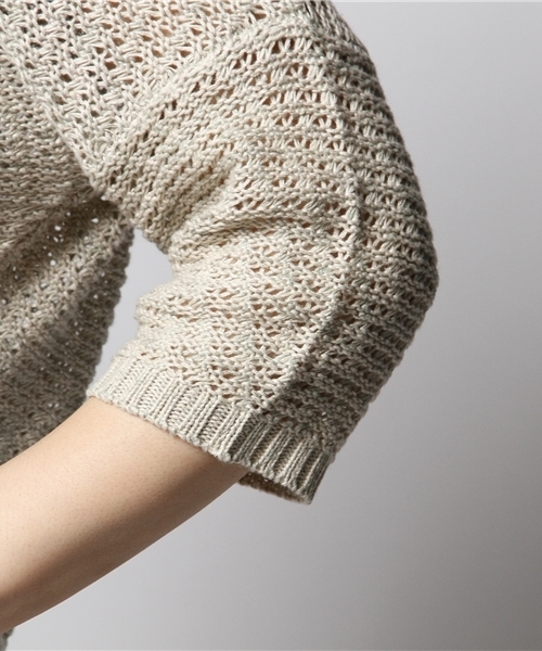 goa（ゴア）の「麻レーヨンドルマン7分袖Top`ｓ（ニット/セーター・レディース・アイボリー/モカ/ベージュ/A/B/グリーン・FREE）」の9枚目の写真