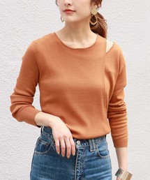 【HERCLOSET】アシメレイヤード肩スリットニット
