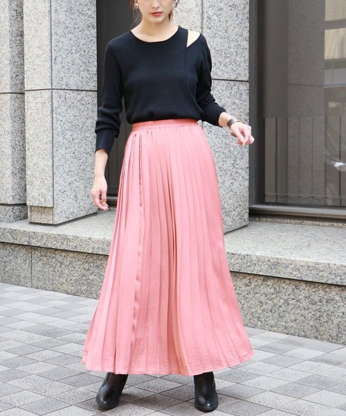 HER CLOSET（ハークローゼット）の「【HERCLOSET】アシメレイヤード肩スリットニット（ニット/セーター・レディース・オフホワイト/ブラック/ベージュ/キャメル/ブルーグリーン/ワインレッド・M）」の17枚目の写真