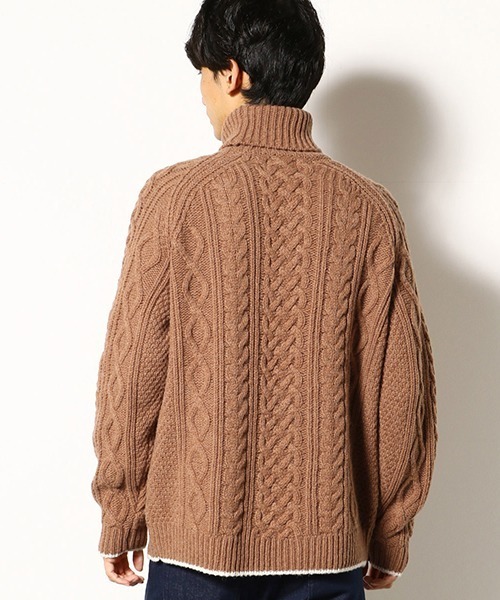 COMME CA COMMUNE(コムサコミューン)の「★雑誌掲載商品★ アラン タートルネック ニット(ニット/セーター・メンズ・アイボリー/キャメル/パープル・MEDIUM/LARGE)」の10枚目の写真