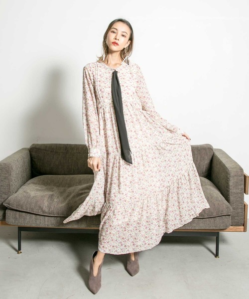 MILLION CARATS(ミリオンカラッツ)の「noranoel christmas roseロングワンピース(ワンピース)」|ピンク