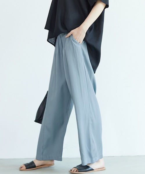 coca(coca)(コカ)の「ペールトーンセンターシームとろみパンツ(その他パンツ・レディース・ライトグリーン/ブルー/ベージュ/ブラック・ONE SIZE)」の4枚目の写真