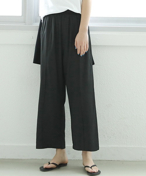 coca(coca)(コカ)の「ペールトーンセンターシームとろみパンツ(その他パンツ・レディース・ライトグリーン/ブルー/ベージュ/ブラック・ONE SIZE)」の1枚目の写真