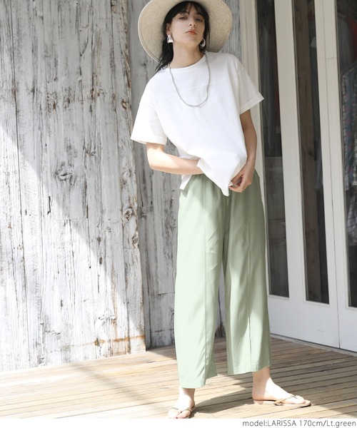 coca(coca)(コカ)の「ペールトーンセンターシームとろみパンツ(その他パンツ・レディース・ライトグリーン/ブルー/ベージュ/ブラック・ONE SIZE)」の14枚目の写真