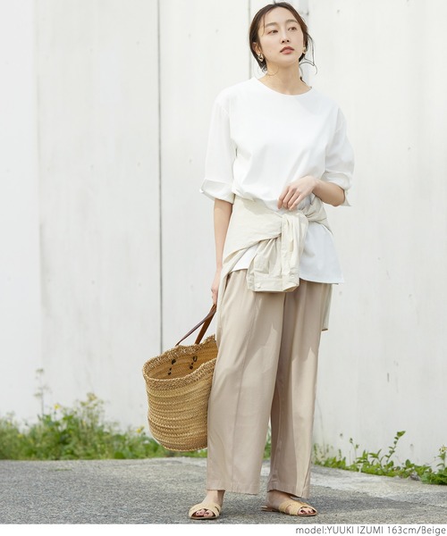 coca(coca)(コカ)の「ペールトーンセンターシームとろみパンツ(その他パンツ・レディース・ライトグリーン/ブルー/ベージュ/ブラック・ONE SIZE)」の8枚目の写真