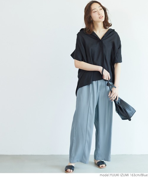 coca(coca)(コカ)の「ペールトーンセンターシームとろみパンツ(その他パンツ・レディース・ライトグリーン/ブルー/ベージュ/ブラック・ONE SIZE)」の17枚目の写真