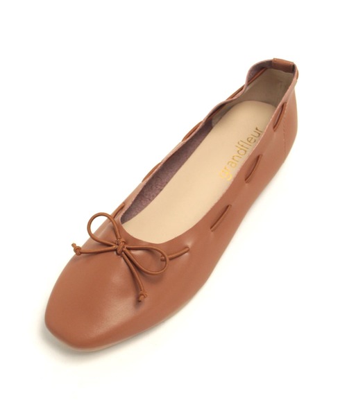 grandfleur（グランドフルール）の「スクエアトゥのリボンバレエシューズ/フラットシューズ（パンプス・レディース・アイボリー/ブラウン/キャメル/ブラック・23.0cm/23.5cm/24.0cm/24.5cm/22.5cm/25.0cm/25.5cm/26.0cm/26.5cm/22.0cm）」の13枚目の写真