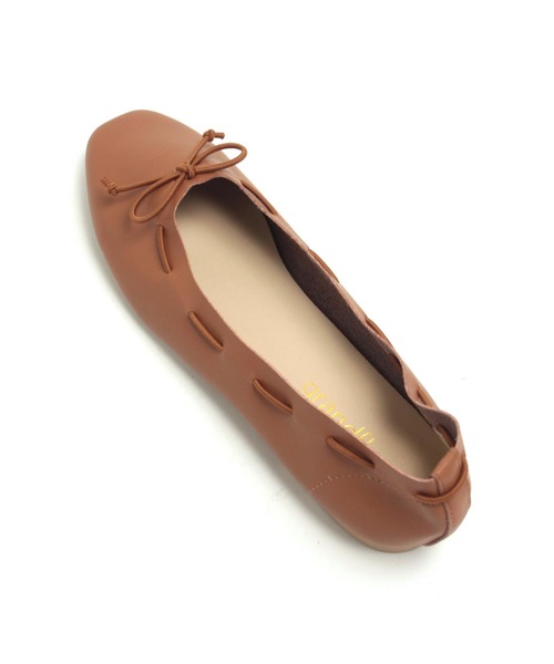 grandfleur（グランドフルール）の「スクエアトゥのリボンバレエシューズ/フラットシューズ（パンプス・レディース・アイボリー/ブラウン/キャメル/ブラック・23.0cm/23.5cm/24.0cm/24.5cm/22.5cm/25.0cm/25.5cm/26.0cm/26.5cm/22.0cm）」の14枚目の写真