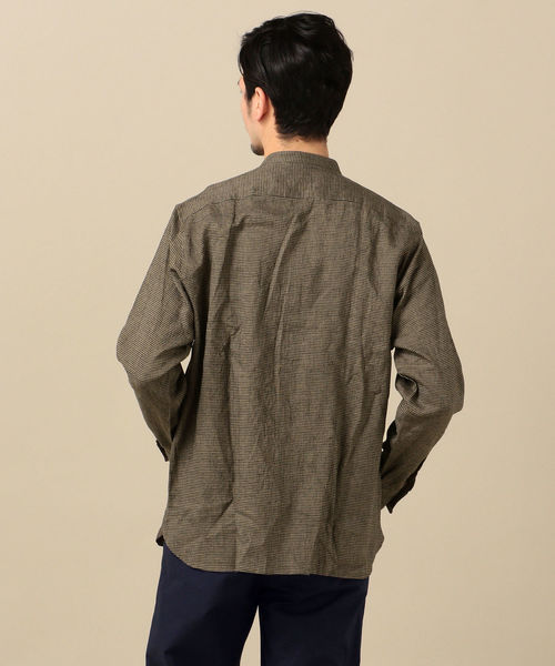 シップス SHIPS Safilin 長袖シャツ 麻 リネン ベージュ 美品 シップス サフィランリネンシャツ ベージュ オーバーサイズ