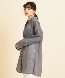 BEAUTY&YOUTH UNITED ARROWS | BY∴ シアーギンガムチェック ポケットワイドシャツ -ウォッシャブル-(シャツ/ブラウス)