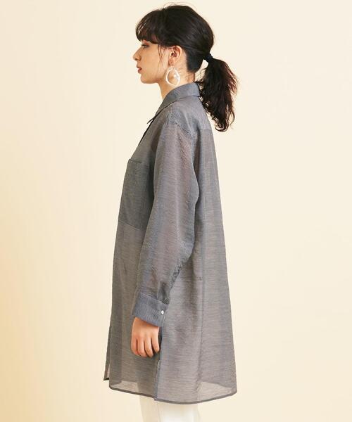 BEAUTY&YOUTH UNITED ARROWS（ビューティーアンドユースユナイテッドアローズ）の「BY∴ シアーギンガムチェック ポケットワイドシャツ -ウォッシャブル- ◆（シャツ/ブラウス・レディース・その他1・MEDIUM/SMALL）」の5枚目の写真