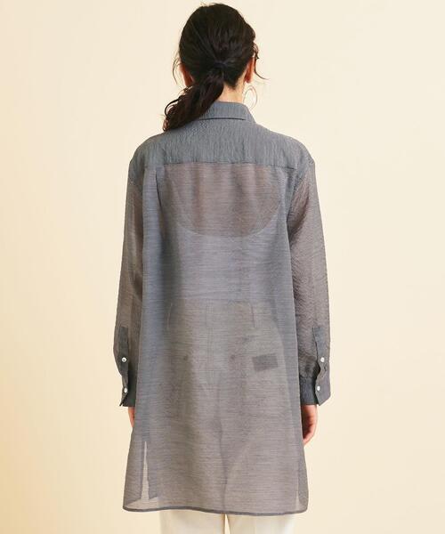 BEAUTY&YOUTH UNITED ARROWS（ビューティーアンドユースユナイテッドアローズ）の「BY∴ シアーギンガムチェック ポケットワイドシャツ -ウォッシャブル- ◆（シャツ/ブラウス・レディース・その他1・MEDIUM/SMALL）」の4枚目の写真