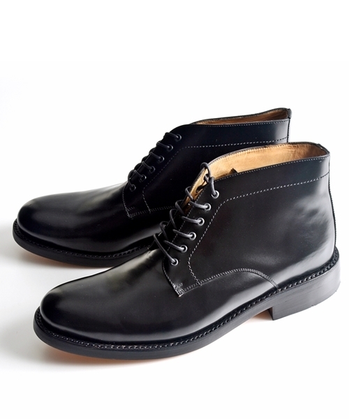 SHIPS（シップス）の「SC: レザー/チャッカブーツ グッドイヤーウェルト製法■（ブーツ・メンズ・バーガンディー/ブラック・7.5/8.5/9.5/9/7/8）」の3枚目の写真