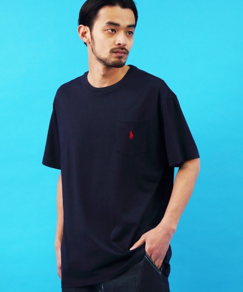 POLO RALPH LAUREN（ポロ ラルフ ローレン）の「ポロ ラルフローレン クルーポケット Ｔシャツ（Tシャツ/カットソー・メンズ・ホワイト/ブラック/ネイビー/レッド・SMALL/MEDIUM/LARGE）」の4枚目の写真